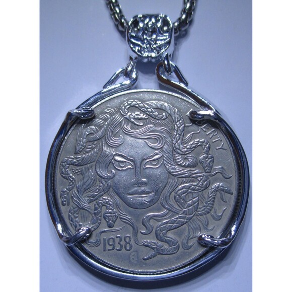 NEW-Two Versions of MEDUSA Necklace, Two Necklaces in One-Greek Goddess - Picture 1 of 7